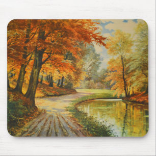 Waldfluss im Herbst Mousepad