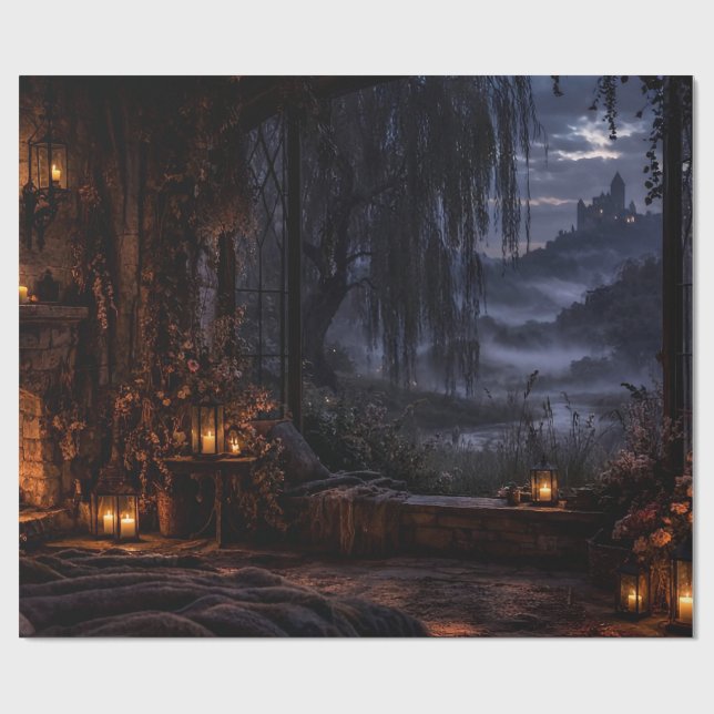 Waldfluss-Pfad-Wrap-Papier Geschenkpapier (Flach)