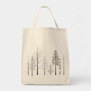 Waldflüster - Minimalistischer Baum Silhouett Tragetasche