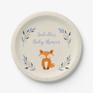 Waldfox-Baby-Duschen-Teller Pappteller