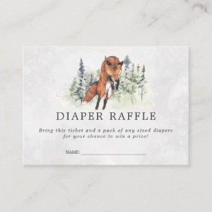 WaldFox der Babyparty-Windelraffle-Karten- Begleitkarte