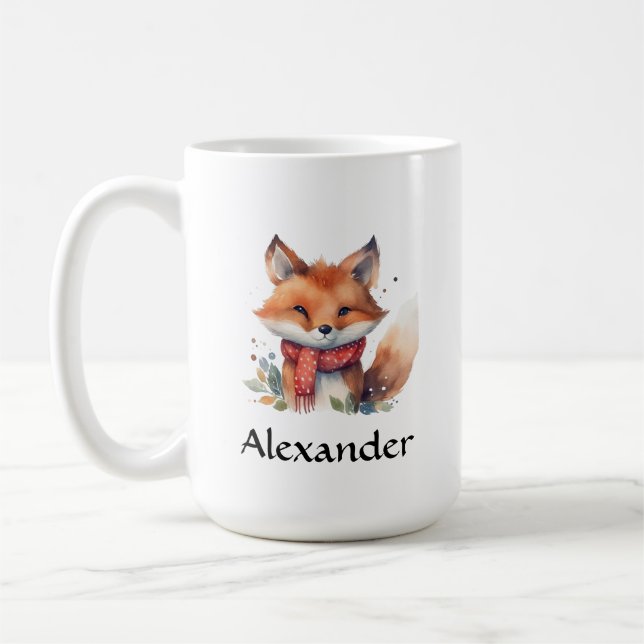 Waldfox in Scarf Personalisiert Kaffeetasse (Links)