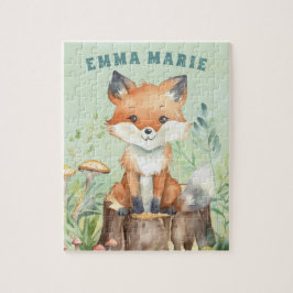 WaldFox Woodland Tierkinder Personalisiert Puzzle