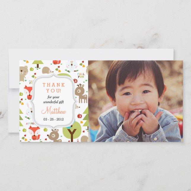 Waldfreund-Foto jede mögliche Gelegenheit danken Dankeskarte (Vorderseite)