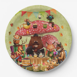 Waldfreunde im Teatime im Wald Pappteller