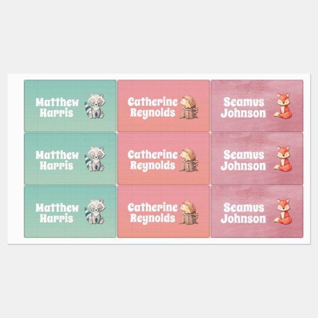 Waldfreunde: Set "Kids Labels" Etiketten (Blatt)