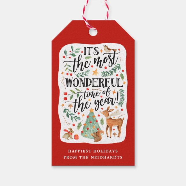 Waldfreunde | weiß | Urlaub Geschenkanhänger (Vorderseite)