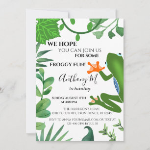 Waldfrosch 1. Party Einladung