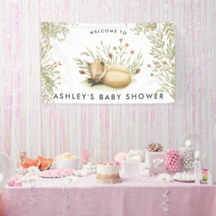 Waldfuchs   Begrüßungsbanner für Babydusche Banner