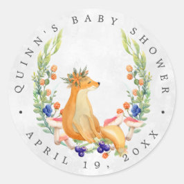 Waldfuchs | Forest Baby Dusche Gefallen Runder Aufkleber