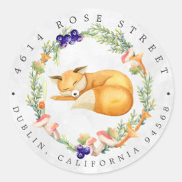 Waldfuchs | Forest Baby Rücksendeadresse Runder Aufkleber