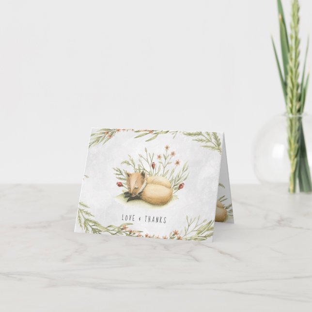 Waldfuchs | Forest Baby Shooter Vielen Dank Dankeskarte (Vorderseite)