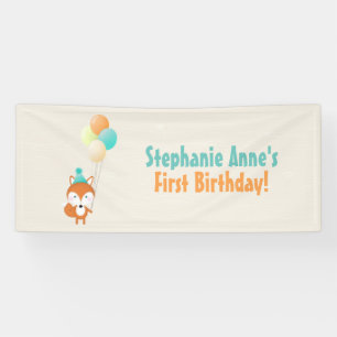 Waldfuchs mit Balloons Banner
