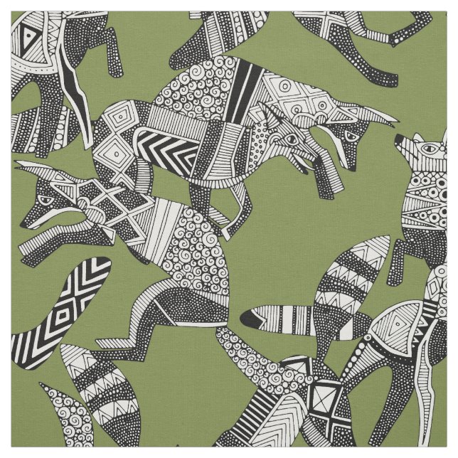 Waldfuchs-Partygrün Stoff (Muster)