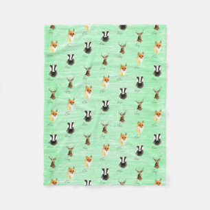 Waldfuchsdachs-Hirschrotwild drucken Hipsterfüchse Fleecedecke