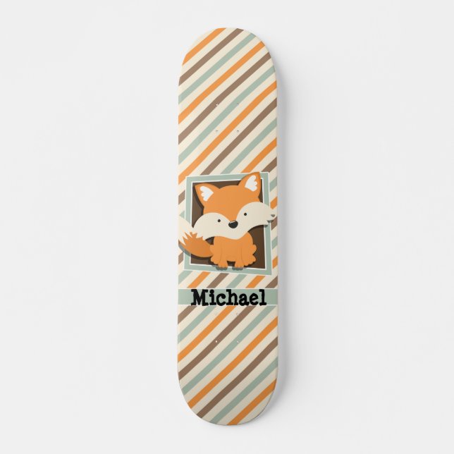 Waldfüßer; Beutel grün, orange, braune Streifen Skateboard (Vorne)