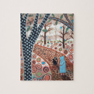 Waldgarten-Landschaft Puzzle