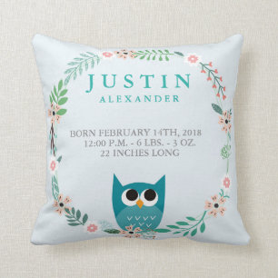 Waldgebiet Birth Stats Schüssel Kinderzimmer Kisse Kissen