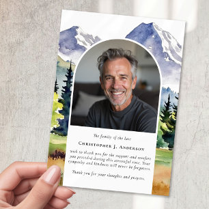 Waldgebirge Foto Beileid Beerdigung Gedenkstätte Dankeskarte