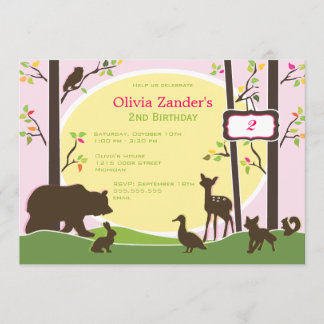 Waldgeburtstags-Party Einladung