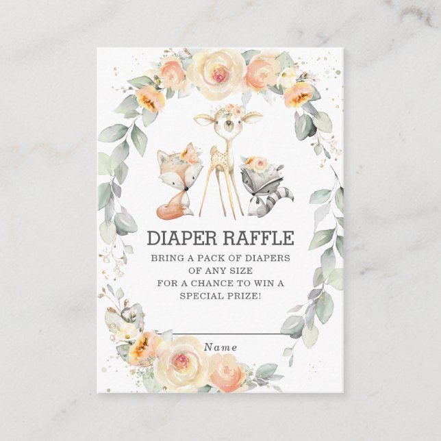 Waldgelbe Blumengrün Windelwindeln Begleitkarte (Vorderseite)