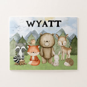 Waldgeschenk für Jungen, Personalisiertes Waldland Puzzle