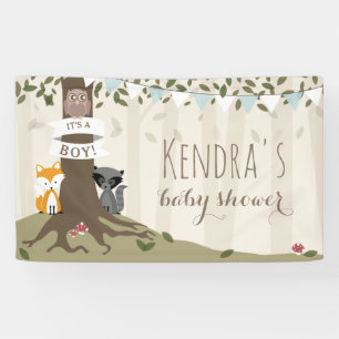 Waldgeschöpf-Jungen-Babyparty Banner