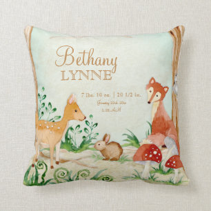Waldgeschöpf-Tier-Rotwildfox-Kaninchen-Eulen-Kunst Kissen