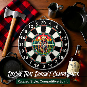 Waldgrizzle mit Zielüberlagerung Dartscheibe