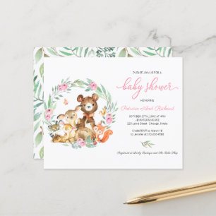 Waldgrün-Budget-Baby-Shower-Einladung