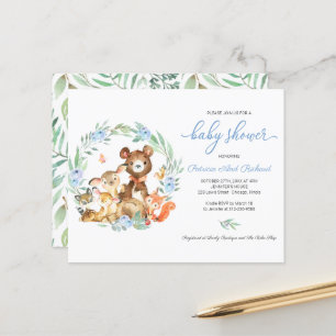 Waldgrün-Budget-Baby-Shower-Einladung