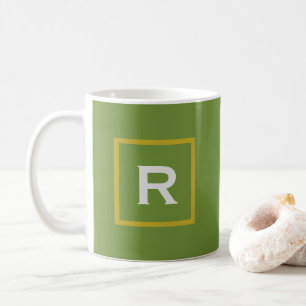 Waldgrün einfarbig schlicht persönlich kaffeetasse