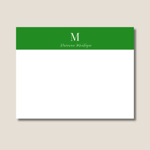 Waldgrün Eleganter Personalisierter Name Geschäft Mitteilungskarte