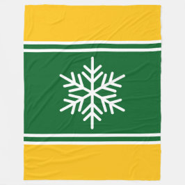 Waldgrün Gelb Orangefarbene weiße Streifen Schneef Fleecedecke