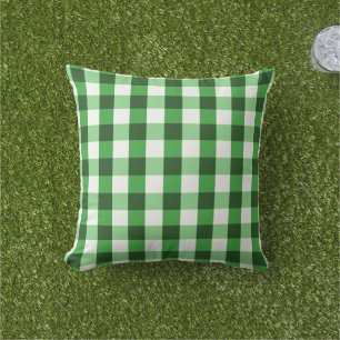 Waldgrün Gingham-Muster Kissen