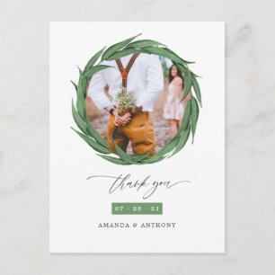 Waldgrün Hochzeit Vielen Dank Postkarte