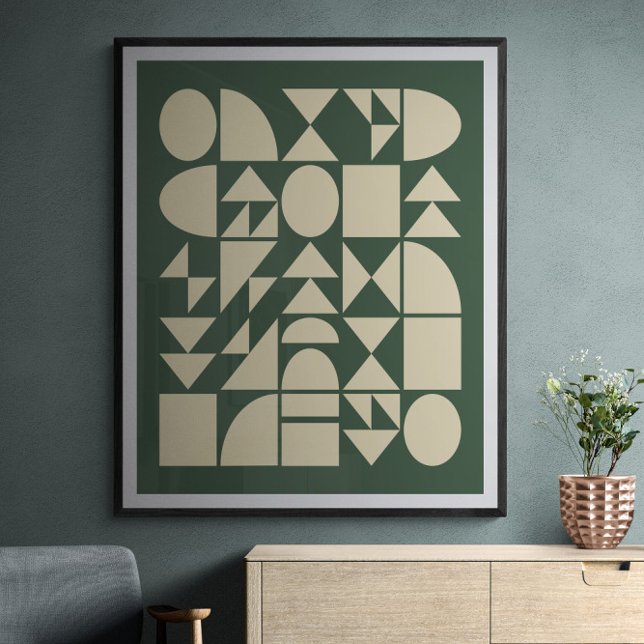 Waldgrün | Moderne geometrische Formen Kunst Poster (Von Creator hochgeladen)