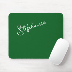 Waldgrün Personalisierte Namensschrift Minimalisti Mousepad
