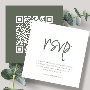 Waldgrün   QR-Code   Hochzeits-RSVP Begleitkarte