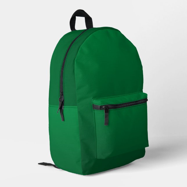 Waldgrün Subtile Gradient-Töne Bedruckter Rucksack (Rückseitige Ecke links)