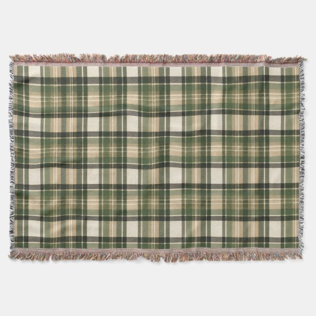 Waldgrün-Tartan-Karo Decke (Vorderseite)