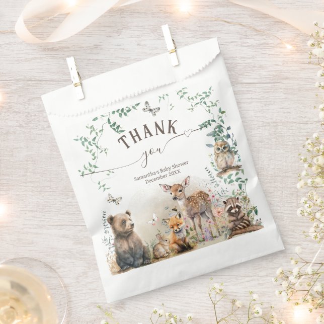 Waldgrün von Wäldern Baby Dusche Geschenktütchen (Ausgeschnitten)