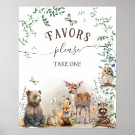 Waldgrün von Waldtieren Kinderdusche bevorzugt Poster
