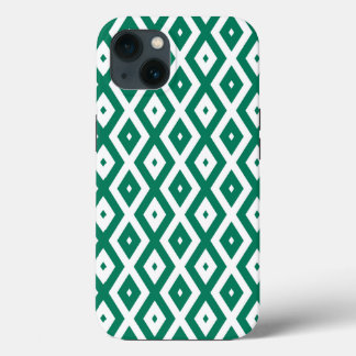 Waldgrün-weiße Diamantenmuster Case-Mate i iPhone Hülle