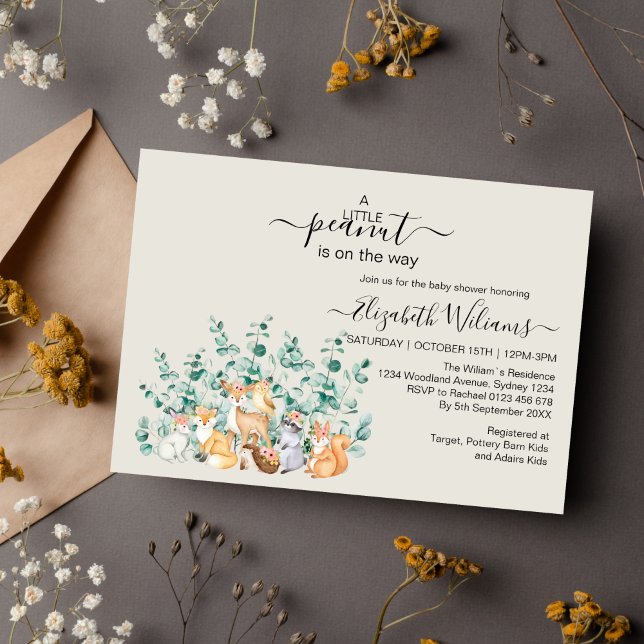 Waldgrün Wildtiere Babydusche Einladung (Von Creator hochgeladen)