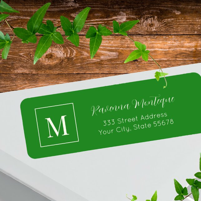 Waldgrüne elegante personalisierte Monogramm-Name (Von Creator hochgeladen)