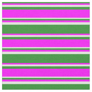 Waldgrüne, Fuchsia- und leichte Cyan-Streifen Stoff