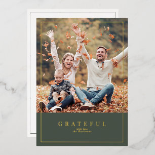Waldgrüne Goldfolie Erntedank Familie Foto c Folien Feiertagskarte