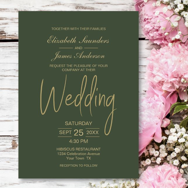 Waldgrüne Hochzeit Einladung (Von Creator hochgeladen)