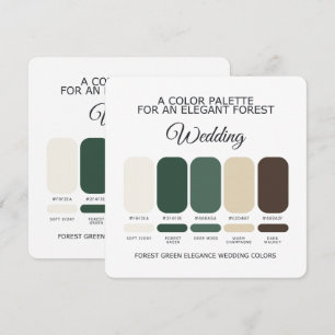 Waldgrüne Hochzeit Farbpalette Karte